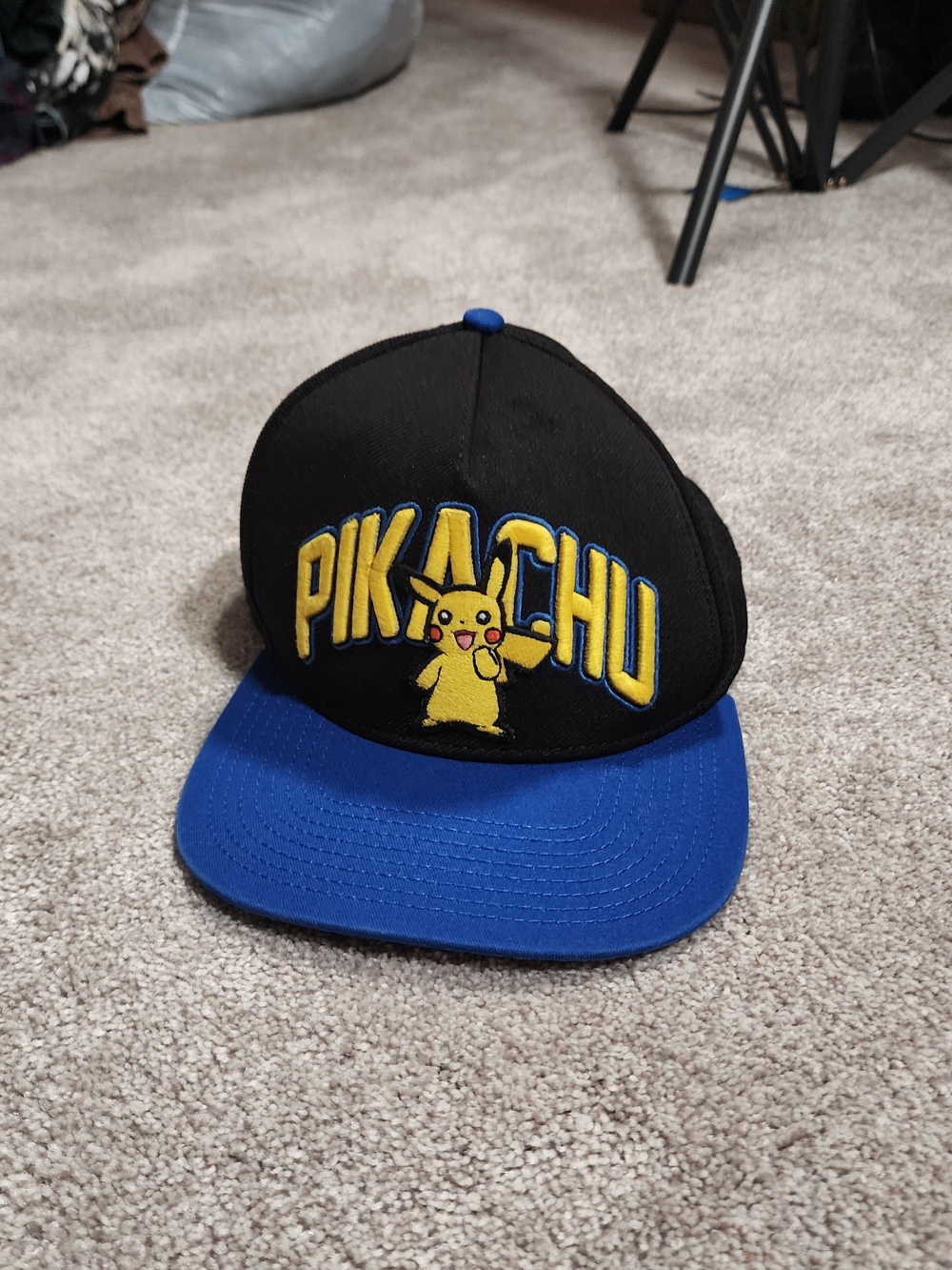 Pokemon Black and Blue Pikachu Snapback Hat
